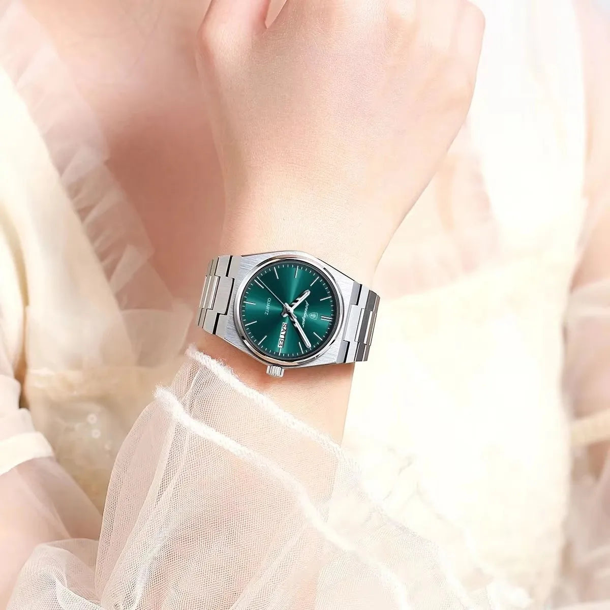 POEDAGAR Luxury Watch for Woman Ladies Elegant Quartz Watches Waterproof Luminous Date Week Stainless Steel Women's Watch 786