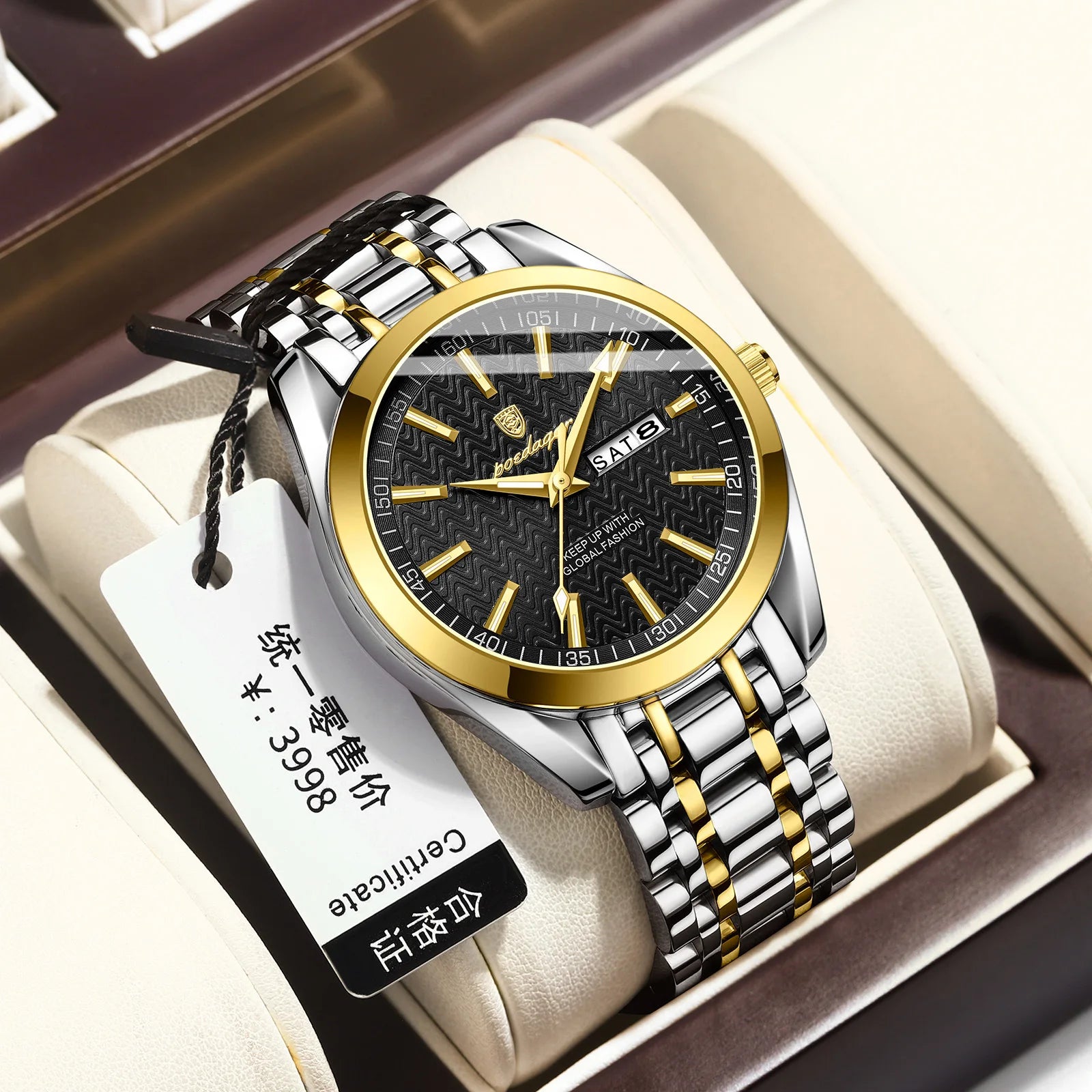 POEDAGAR Watch Men 962 Relogio Masculino New Fashion Ripple Dial Men's Watches Slim Charming Waterproof Wristwatches Custom LOGO