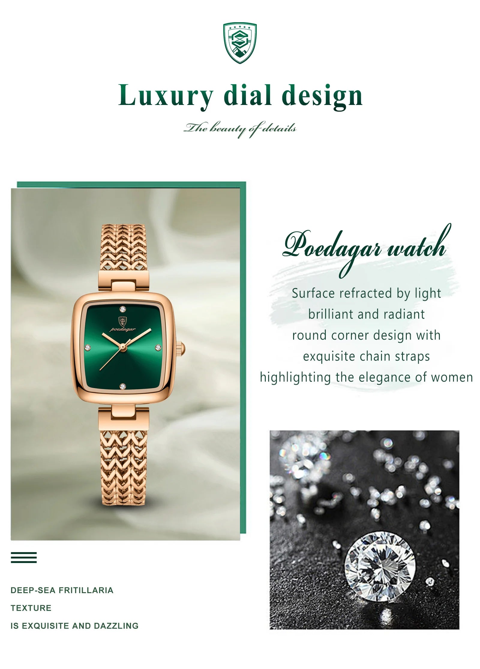 POEDAGAR Hot Sell Luxury Reloj 2024 New Square Watch for Woman Waterproof Stainless Steel Ladies Quartz Watch Women Watches 768