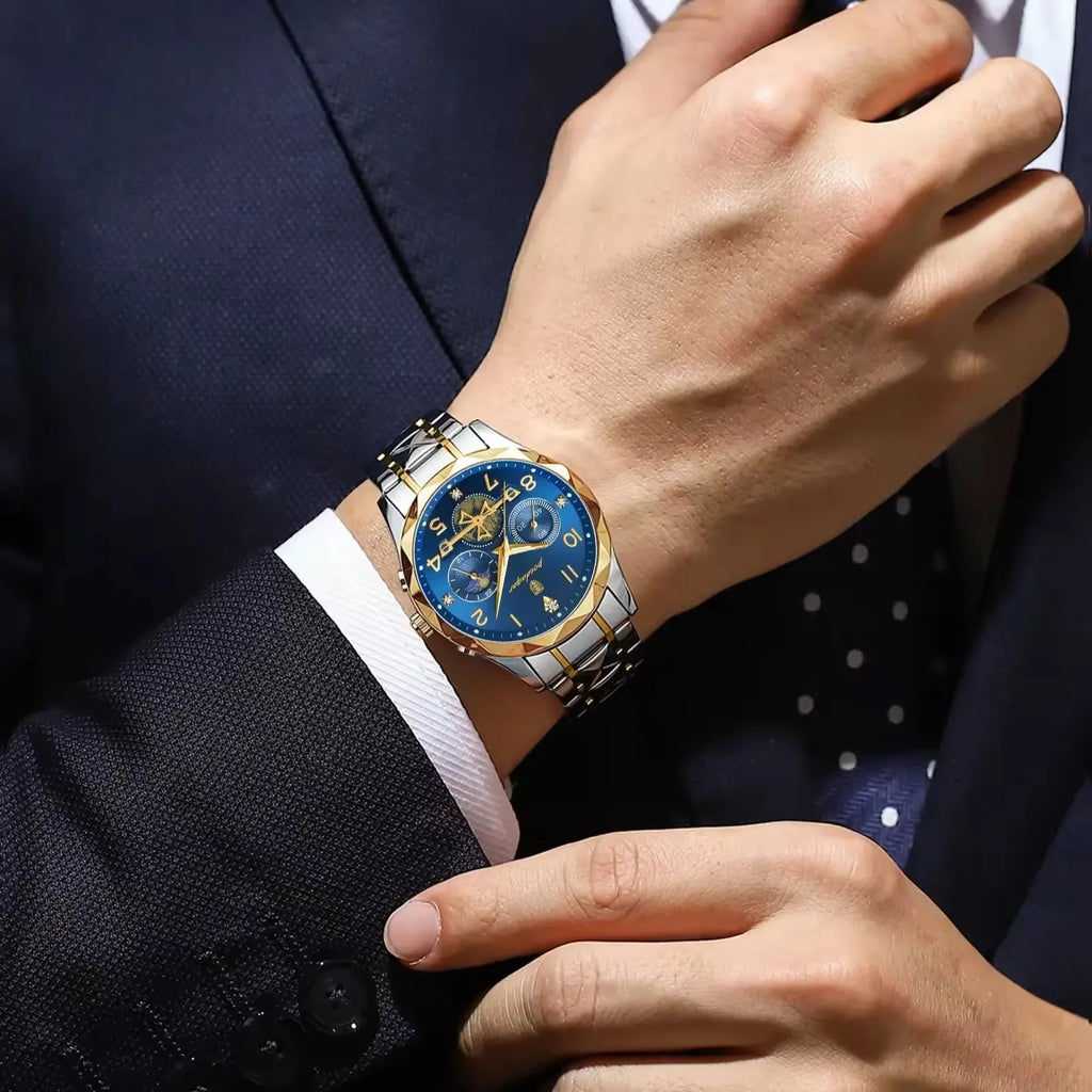 POEDAGAR 972 Luminous Nigh Vision Luxury Wristwatch Quartz New Arrivals Fashion Stainless Steel Life Waterproof Men Watch Reloj