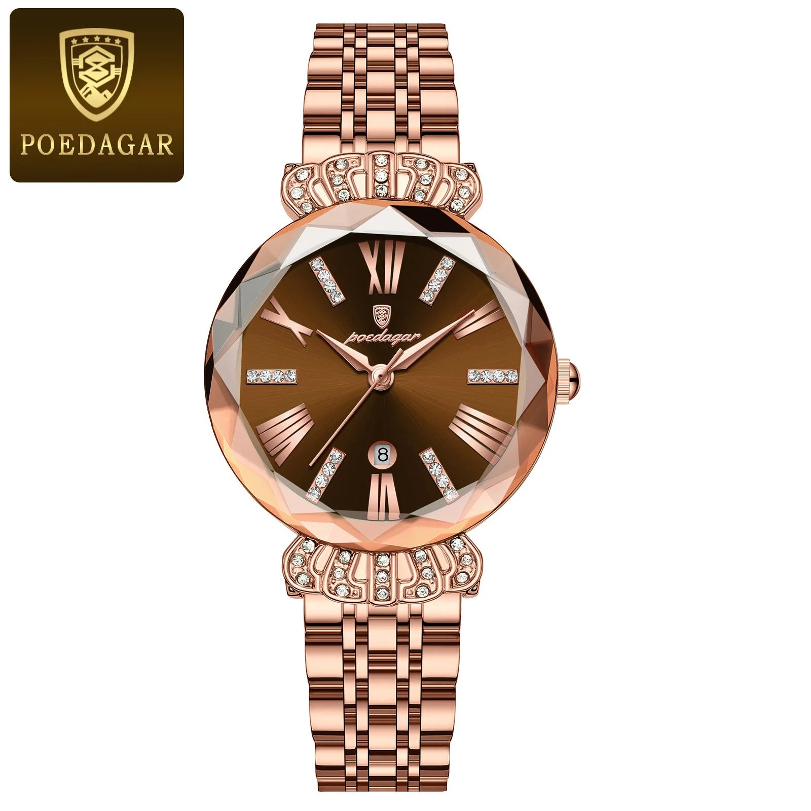 POEDAGAR Woman Watch 766 Luxury Quartz Wristwatch High Quality Diamond Bracelet Steel Ladies Watches Relogio Feminino