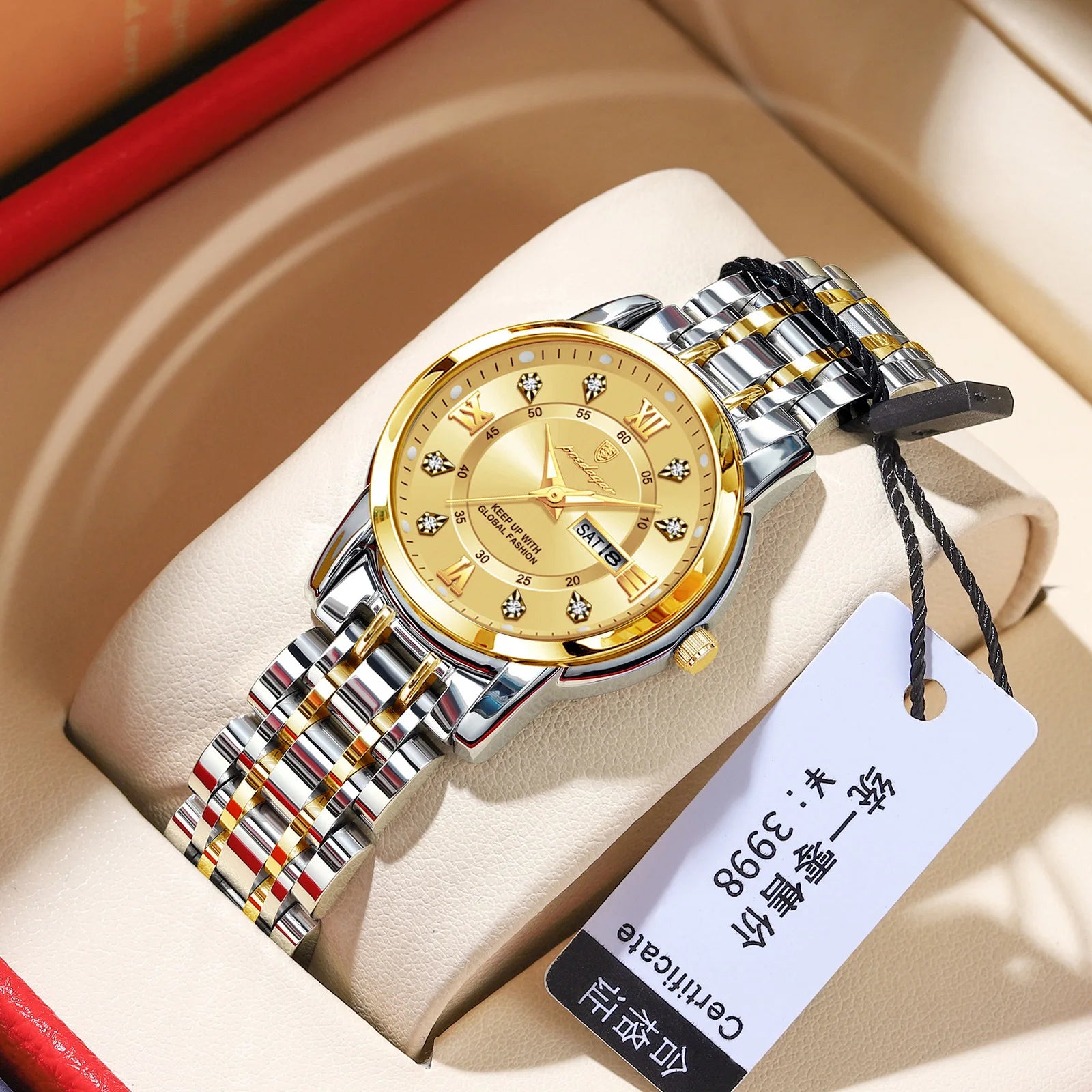 POEDAGAR 769 Women Wristwatch Luxury Quartz Ladies Watch Waterproof Stainless Steel Luminous Date Week Women's Watches Clock