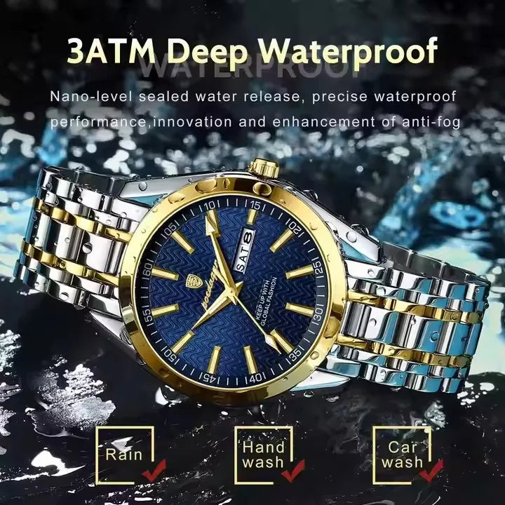 POEDAGAR 962 New Luxury Sport Wrist Watch for Man Waterproof Luminous Date Men Watch Quartz Stainless Steel Men's Watches Male