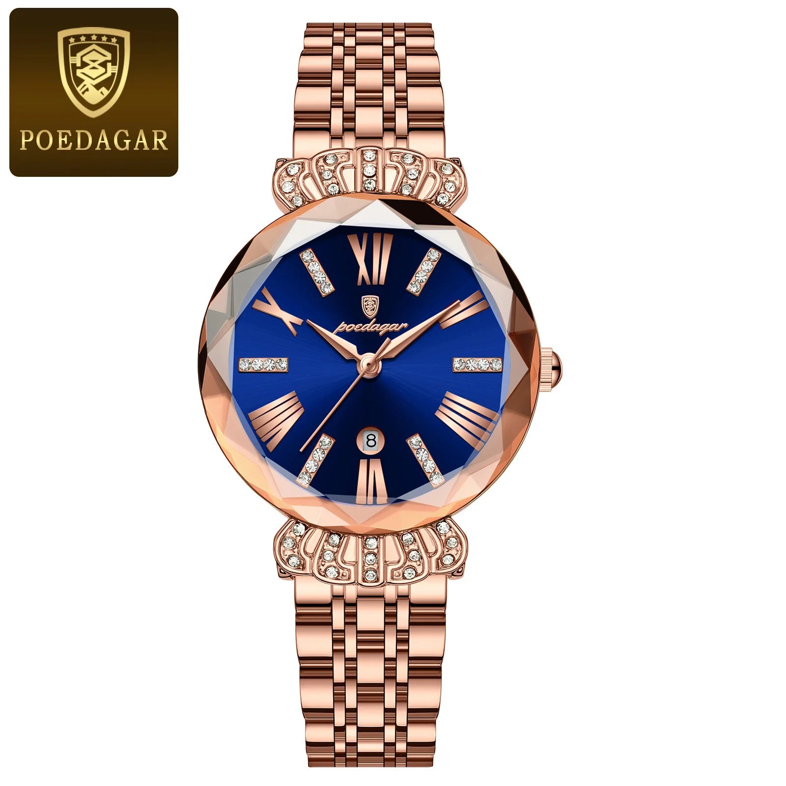POEDAGAR Woman Watch 766 Luxury Quartz Wristwatch High Quality Diamond Bracelet Steel Ladies Watches Relogio Feminino