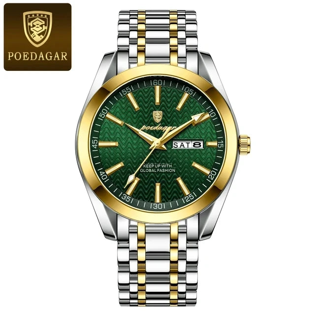 POEDAGAR 962 New Luxury Sport Wrist Watch for Man Waterproof Luminous Date Men Watch Quartz Stainless Steel Men's Watches Male