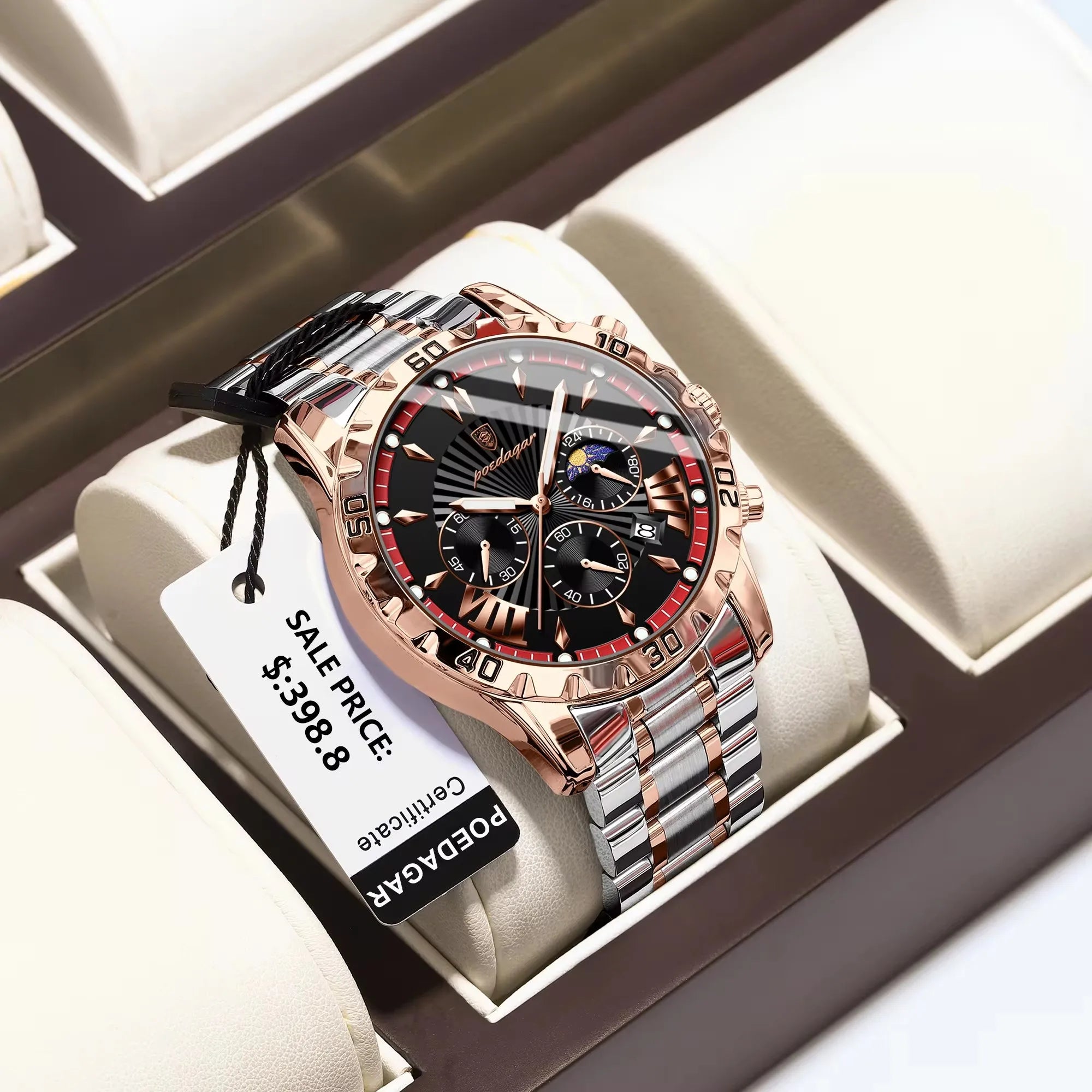 POEDAGAR 968 New Luxury High Quality Watch for Man Waterproof Luminous Men Watch Stainless Steel Quartz Men's Watches