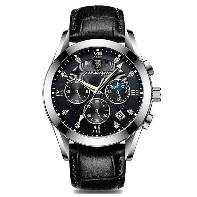 Hot POEDAGAR Fashionable Luxury Men's Wristwatch 820 High Quality Quartz Movement Mens Watch Waterproof Luminous Calendar Clock
