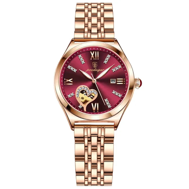 POEDAGAR New Hot Sell 320 High Quality Girls Women Wristwatch Waterproof Luminous Quartz Watch Diamond Encrusted Ladies' Clock