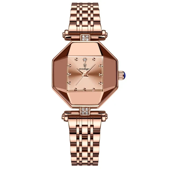 POEDAGAR 368 Red Small Quartz Watch for Women Hot Sale Fashion Leather Band Diamond Dial Square Wristwatch Luxury Female Watches
