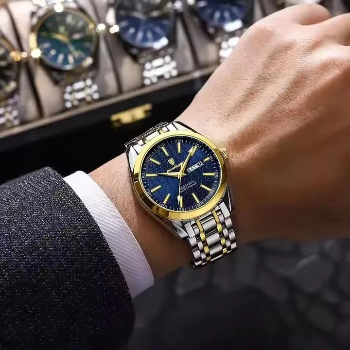 POEDAGAR 962 New Luxury Sport Wrist Watch for Man Waterproof Luminous Date Men Watch Quartz Stainless Steel Men's Watches Male