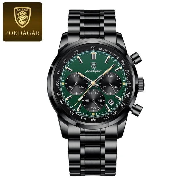 POEDAGAR 921 Men Quartz Watches High Quality Waterproof Chronograph Luminous Men Wristwatch Steel Luxury Man Watch Casual Clock