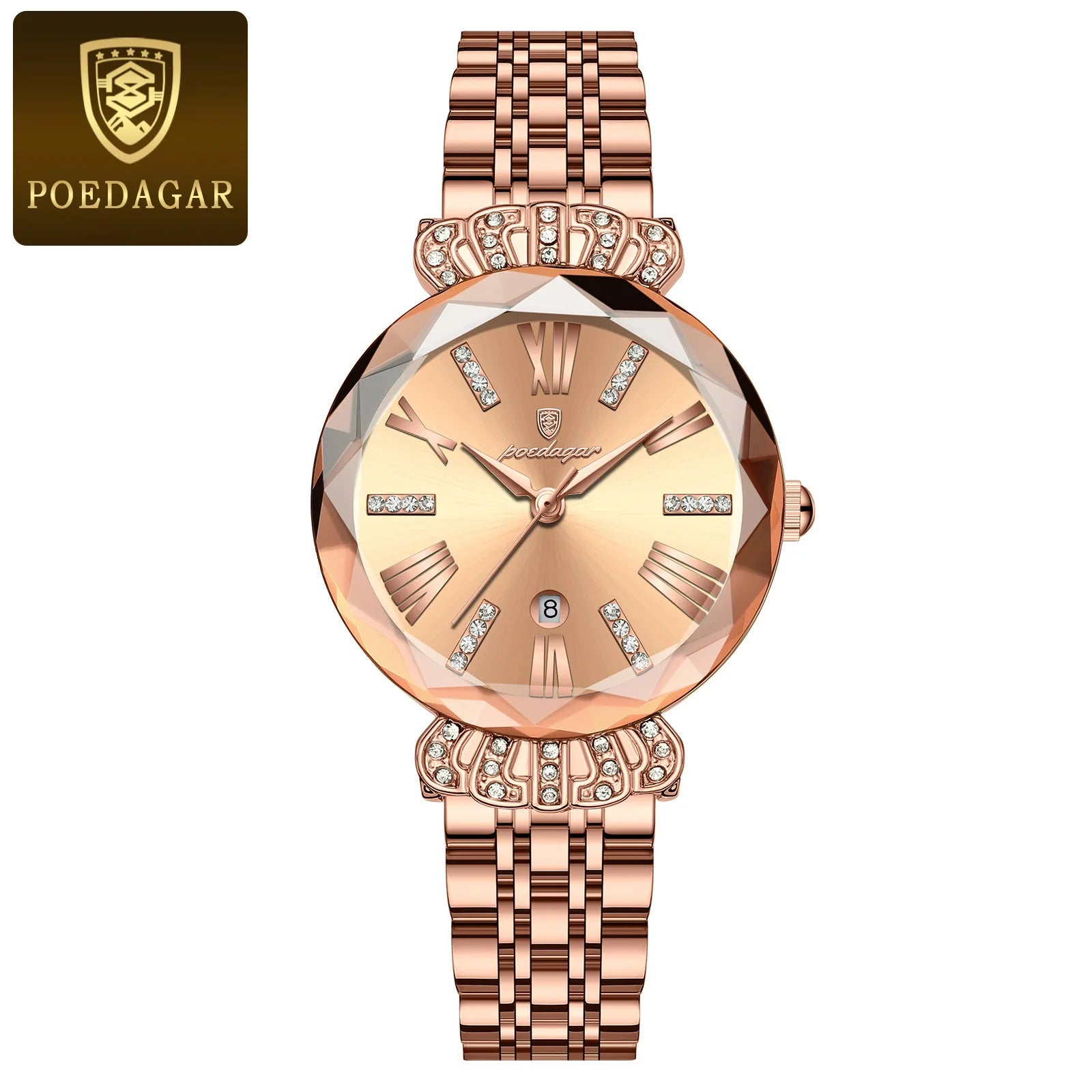 POEDAGAR Woman Watch 766 Luxury Quartz Wristwatch High Quality Diamond Bracelet Steel Ladies Watches Relogio Feminino