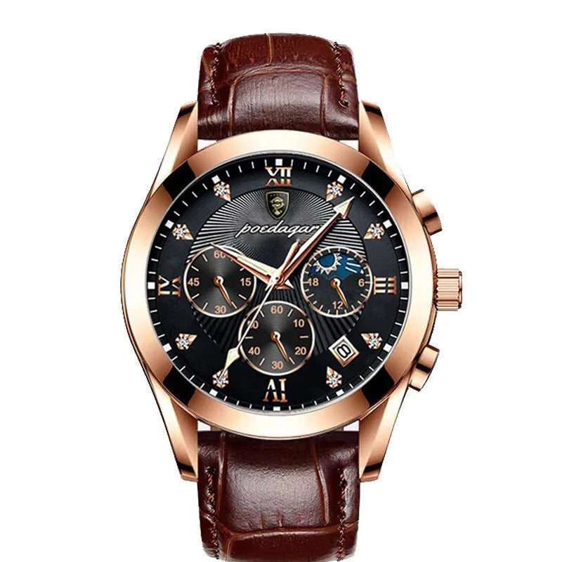 Hot POEDAGAR Fashionable Luxury Men's Wristwatch 820 High Quality Quartz Movement Mens Watch Waterproof Luminous Calendar Clock