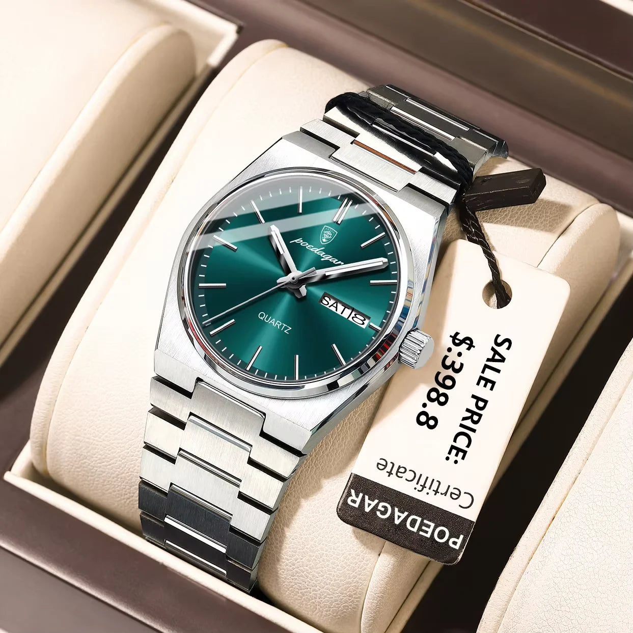 POEDAGAR Luxury Watch for Woman Ladies Elegant Quartz Watches Waterproof Luminous Date Week Stainless Steel Women's Watch 786