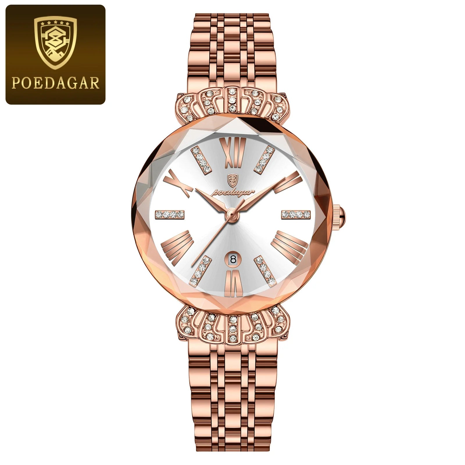 POEDAGAR Woman Watch 766 Luxury Quartz Wristwatch High Quality Diamond Bracelet Steel Ladies Watches Relogio Feminino
