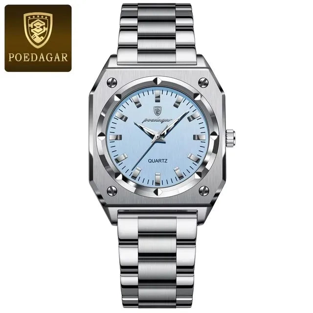 POEDAGAR 788 Luxury Gold Elegant Square Ladies Watch Waterproof Luminous Watch for Women Stainless Steel Quartz Women's Watches