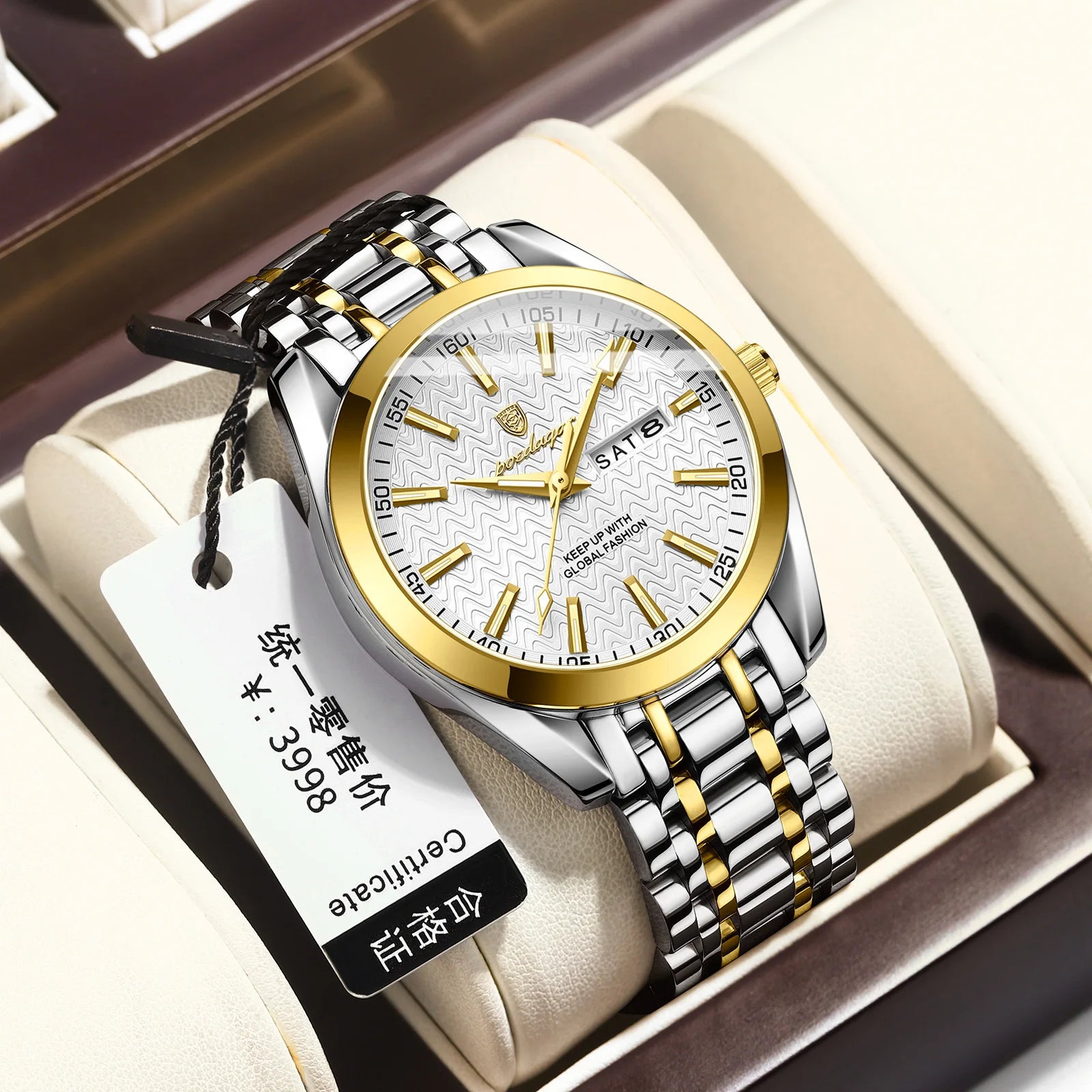 POEDAGAR Watch Men 962 Relogio Masculino New Fashion Ripple Dial Men's Watches Slim Charming Waterproof Wristwatches Custom LOGO