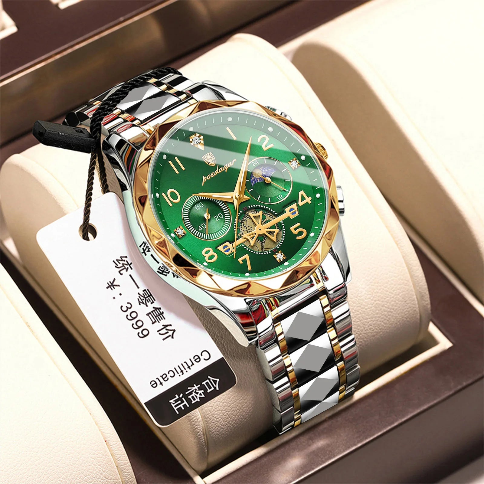 POEDAGAR 972 Luminous Nigh Vision Luxury Wristwatch Quartz New Arrivals Fashion Stainless Steel Life Waterproof Men Watch Reloj
