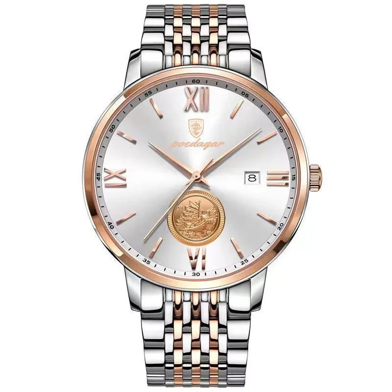 POEDAGAR 835 Factory Direct Sale Novelty Top Brand New Arrival Chronograph Low Price Men Quartz Watch Stainless Steel Band