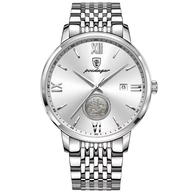POEDAGAR 835 Factory Direct Sale Novelty Top Brand New Arrival Chronograph Low Price Men Quartz Watch Stainless Steel Band
