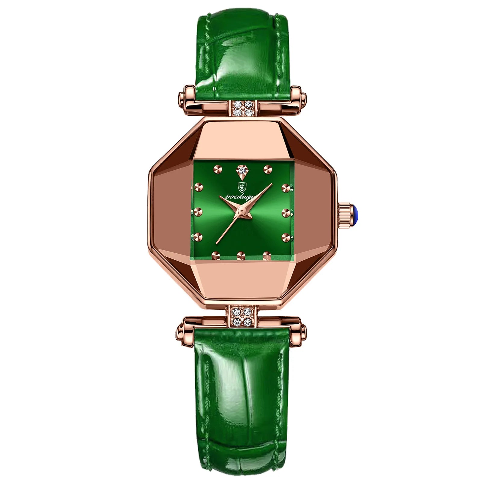 POEDAGAR 368 Red Small Quartz Watch for Women Hot Sale Fashion Leather Band Diamond Dial Square Wristwatch Luxury Female Watches