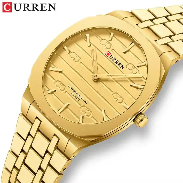 CURREN Watch Men 8444 Stainless Steel Golden Mens Watches Luxury New Arrivals Waterproof Analog Quartz Wrist Watch Men's Reloj