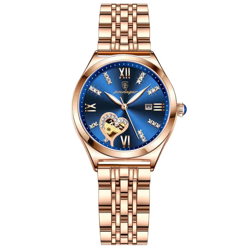 POEDAGAR New Hot Sell 320 High Quality Girls Women Wristwatch Waterproof Luminous Quartz Watch Diamond Encrusted Ladies' Clock