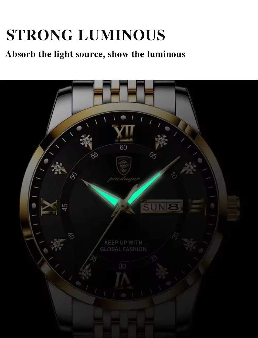 POEDAGAR 836 Men's Luxury Business Casual Simple Watch New Arrival Brown Leather Waterproof Luminous Japan Alloy Sport Fashion