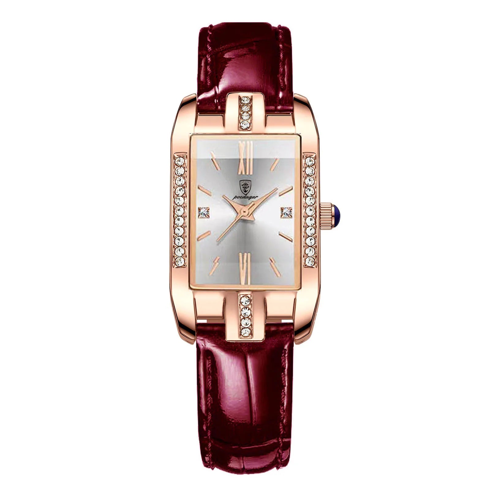 POEDAGAR 365 Woman Diamond Watch Luxury Rose Gold Rectangle Waterproof Quartz Women Watches Stainless Steel Bracelet Clock Girl