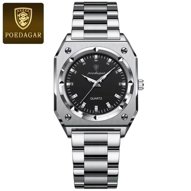 POEDAGAR 788 Luxury Gold Elegant Square Ladies Watch Waterproof Luminous Watch for Women Stainless Steel Quartz Women's Watches