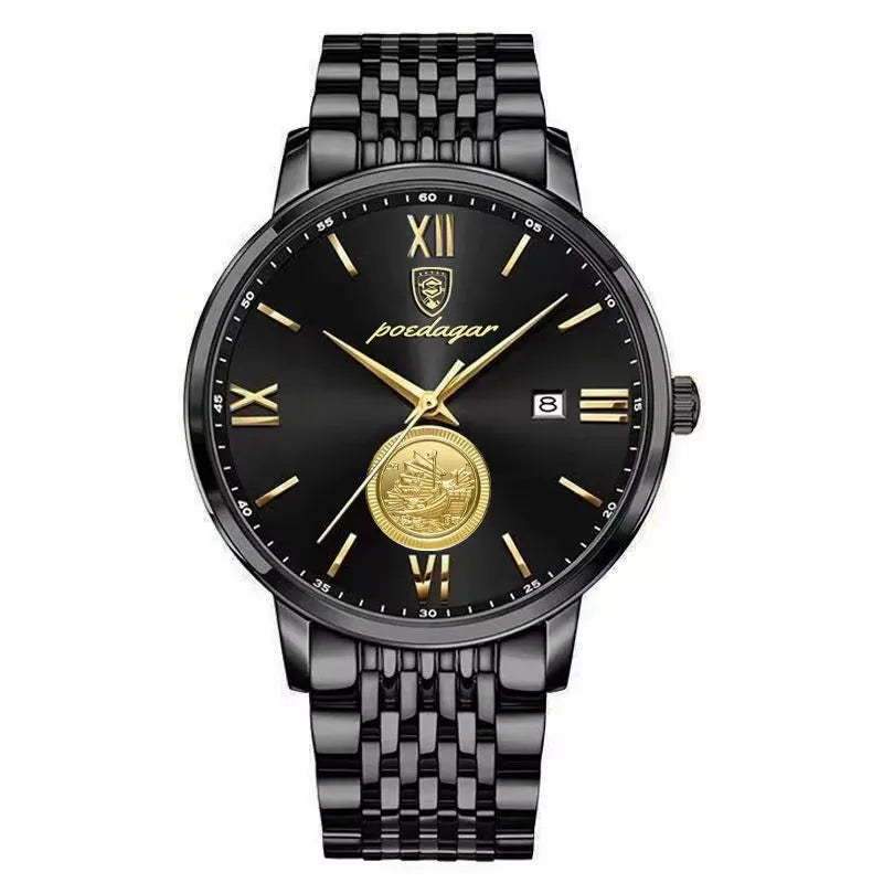 POEDAGAR 835 Factory Direct Sale Novelty Top Brand New Arrival Chronograph Low Price Men Quartz Watch Stainless Steel Band