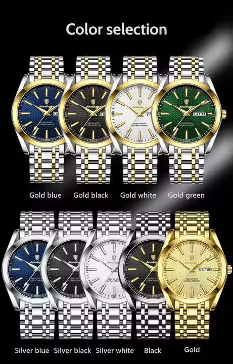 POEDAGAR 962 New Luxury Sport Wrist Watch for Man Waterproof Luminous Date Men Watch Quartz Stainless Steel Men's Watches Male