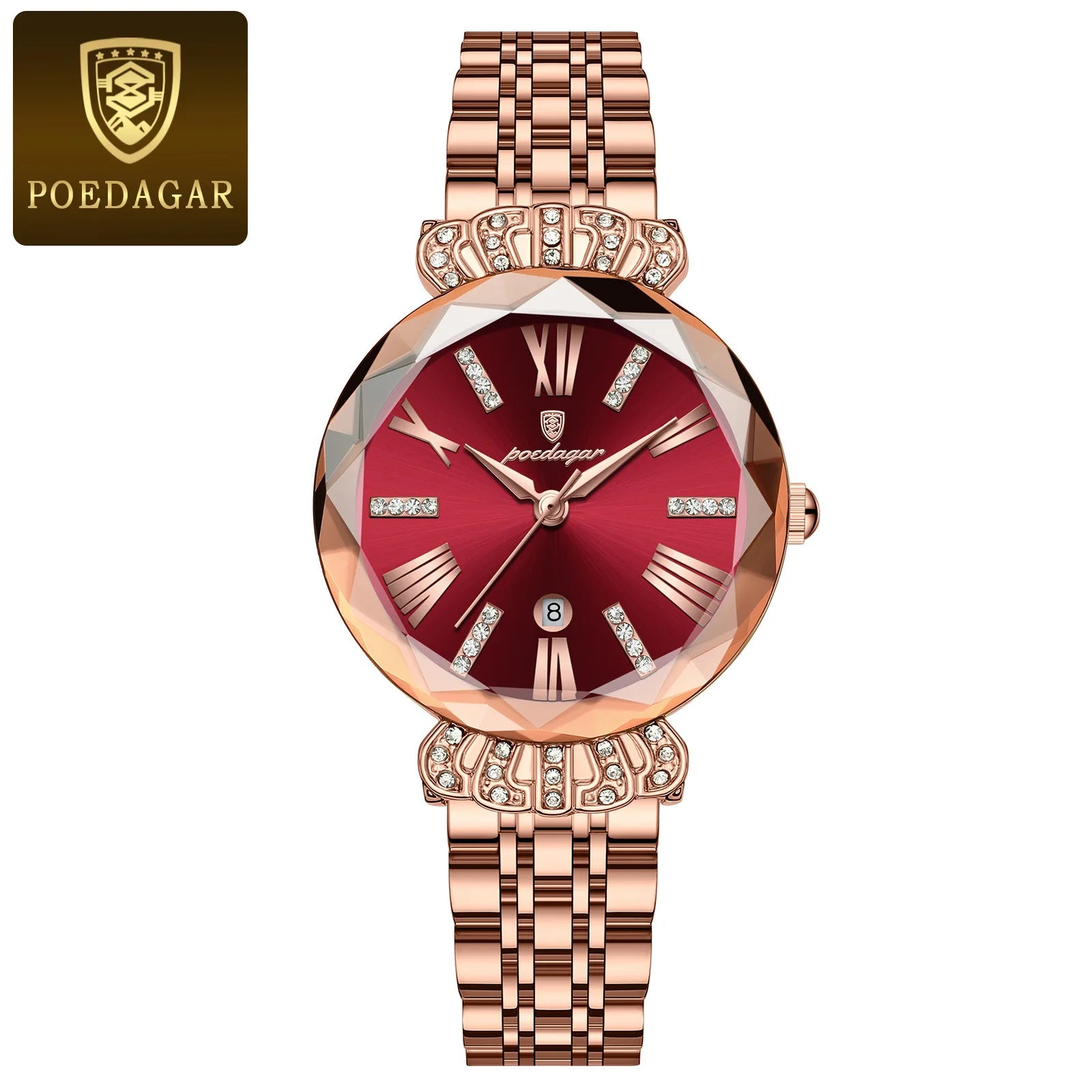 POEDAGAR Woman Watch 766 Luxury Quartz Wristwatch High Quality Diamond Bracelet Steel Ladies Watches Relogio Feminino