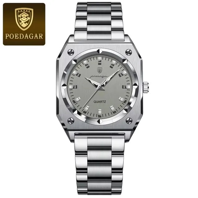POEDAGAR 788 Luxury Gold Elegant Square Ladies Watch Waterproof Luminous Watch for Women Stainless Steel Quartz Women's Watches