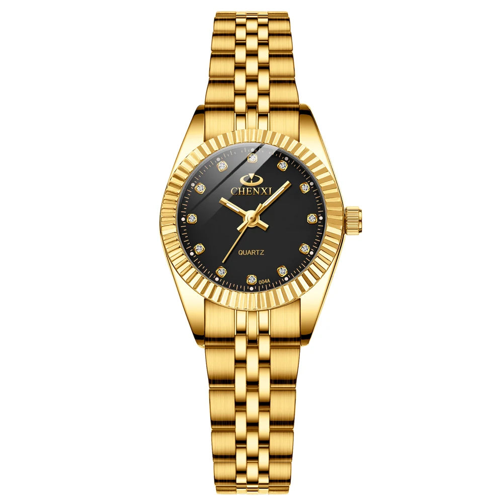 CHENXI Super Hot Sale Luxury Women's Watch Quartz Golden Stainless Steel Small Dial Charm Dress Trendy Wristwatch for Fashion La