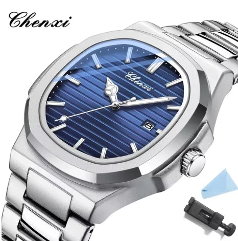 CHENXI 8222 Luxury Gold Stainless Steel Luminous Casual Business Watch For Men Fashion Quartz Wristwatches Waterproof