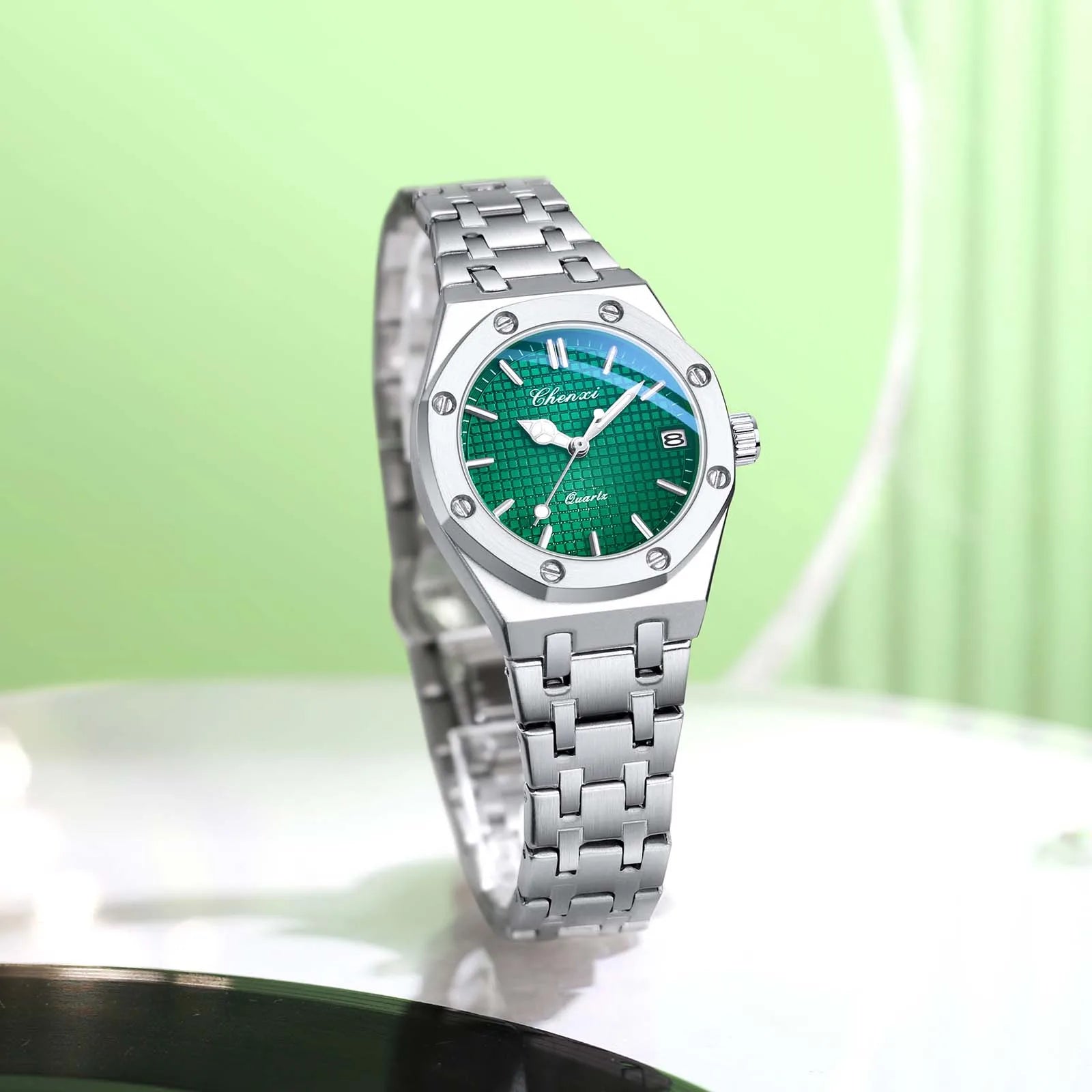 CHENXI  Fashionable Classic Wristwatch Waterproof Luminous Calendar Quartz Stainless Steel Watches for Woman Relojes Para Damas