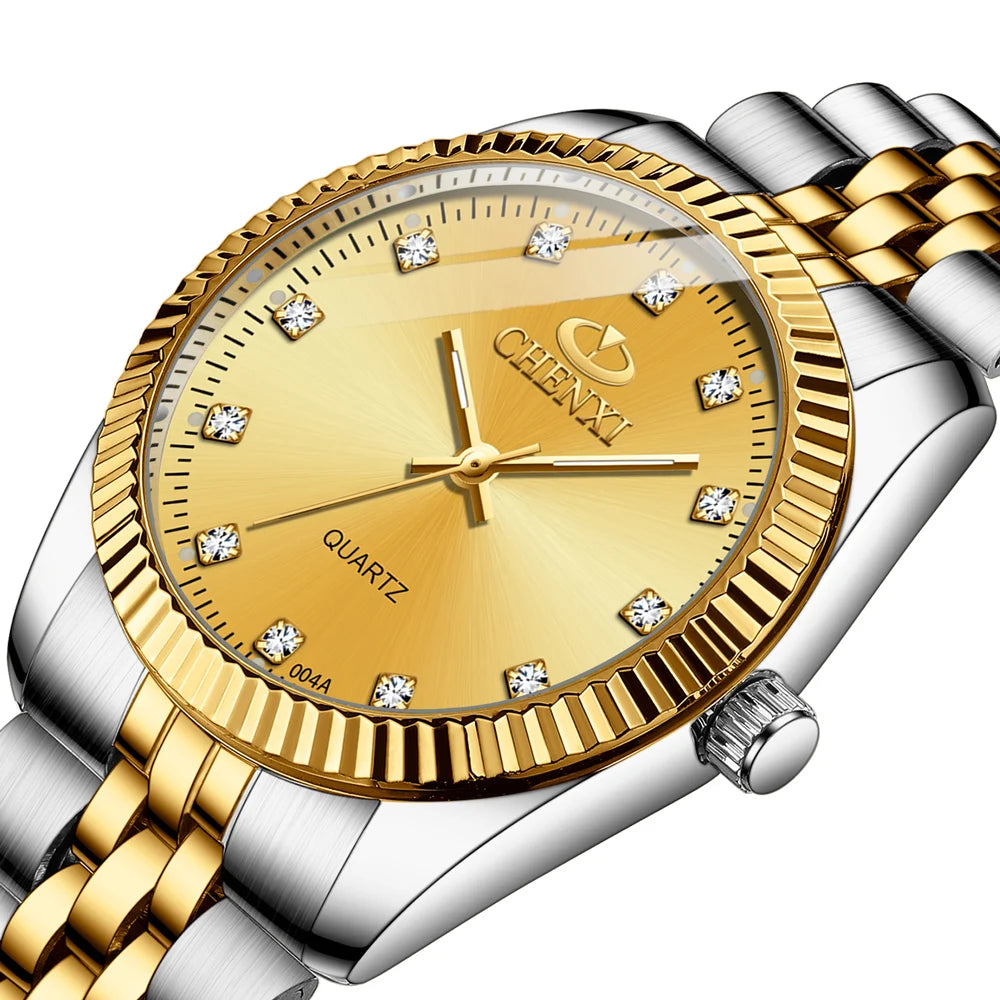 CHENXI Super Hot Sale Luxury Women's Watch Quartz Golden Stainless Steel Small Dial Charm Dress Trendy Wristwatch for Fashion La