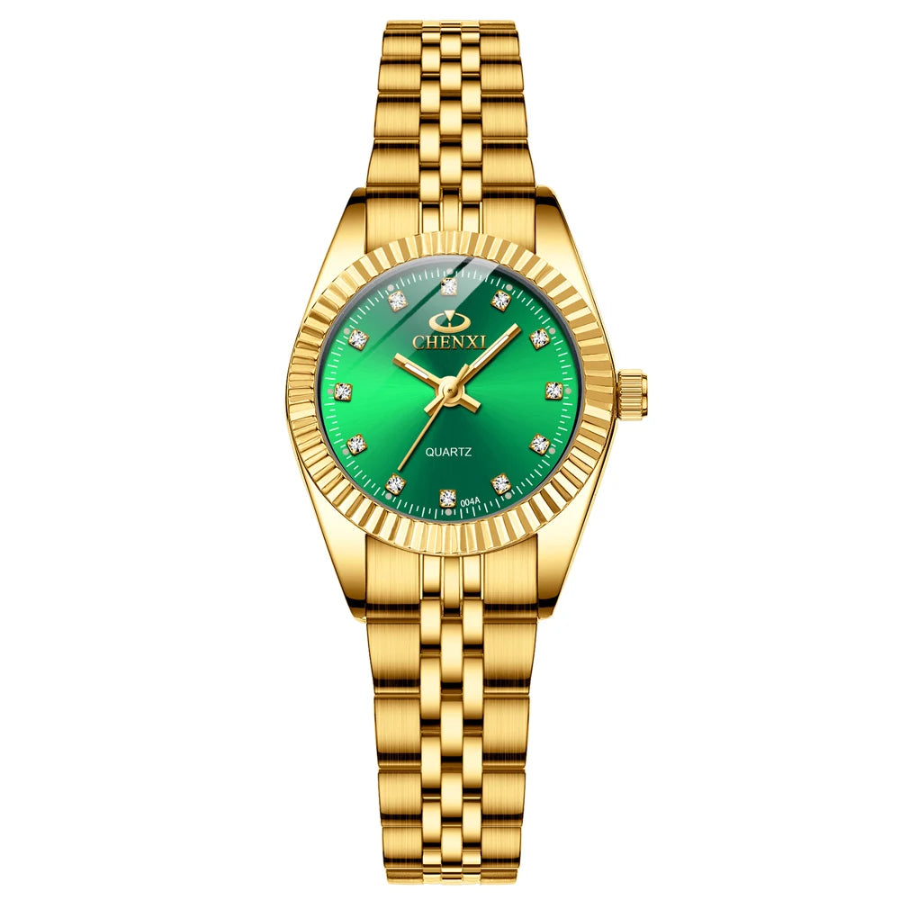 CHENXI Super Hot Sale Luxury Women's Watch Quartz Golden Stainless Steel Small Dial Charm Dress Trendy Wristwatch for Fashion La