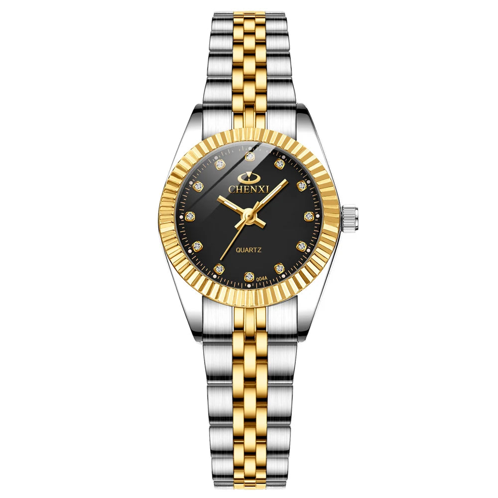 CHENXI Super Hot Sale Luxury Women's Watch Quartz Golden Stainless Steel Small Dial Charm Dress Trendy Wristwatch for Fashion La