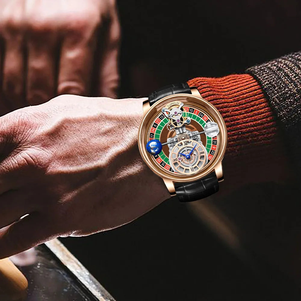 PINDU Design NEW Stainless steel Quartz Watch Men Celestial Gaming Disk Dial Top Brand Luxury Sapphire Glass Waterproof Watch