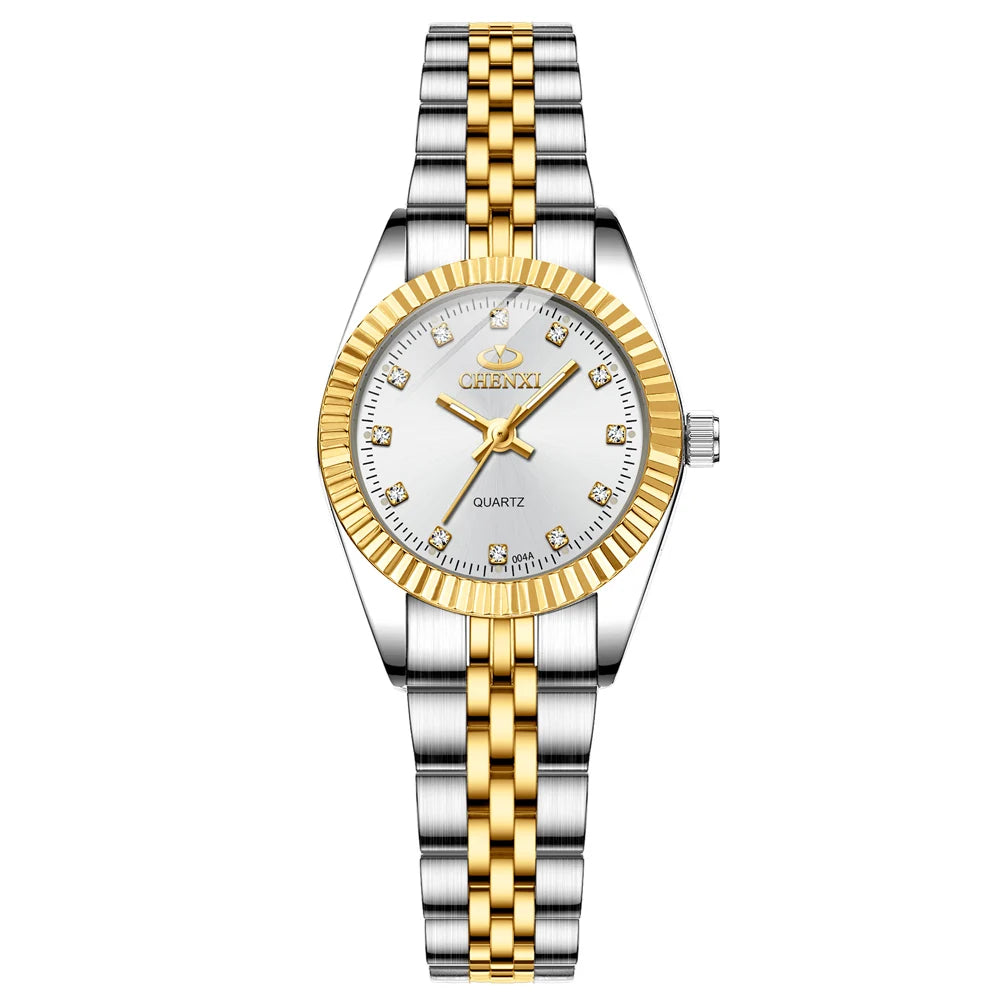 CHENXI Super Hot Sale Luxury Women's Watch Quartz Golden Stainless Steel Small Dial Charm Dress Trendy Wristwatch for Fashion La