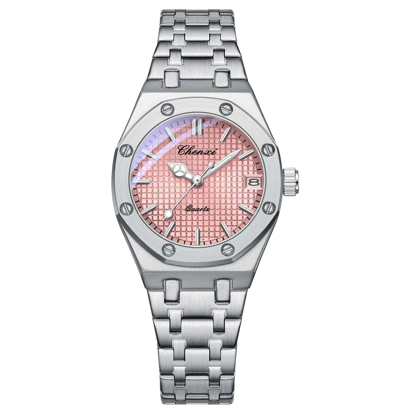 CHENXI  Fashionable Classic Wristwatch Waterproof Luminous Calendar Quartz Stainless Steel Watches for Woman Relojes Para Damas