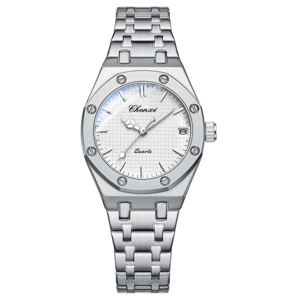 CHENXI  Fashionable Classic Wristwatch Waterproof Luminous Calendar Quartz Stainless Steel Watches for Woman Relojes Para Damas