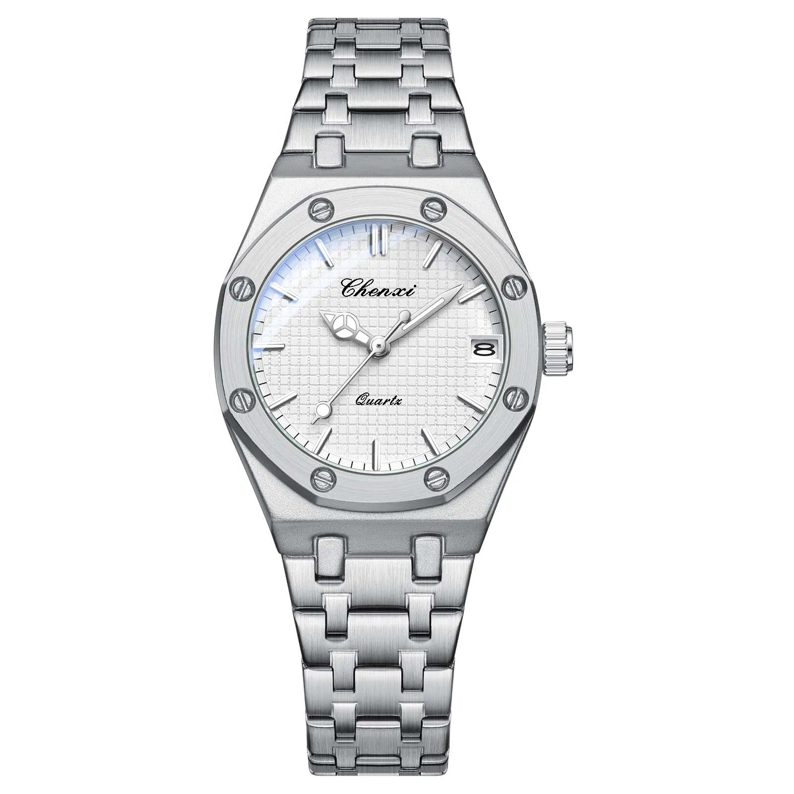 CHENXI  Fashionable Classic Wristwatch Waterproof Luminous Calendar Quartz Stainless Steel Watches for Woman Relojes Para Damas