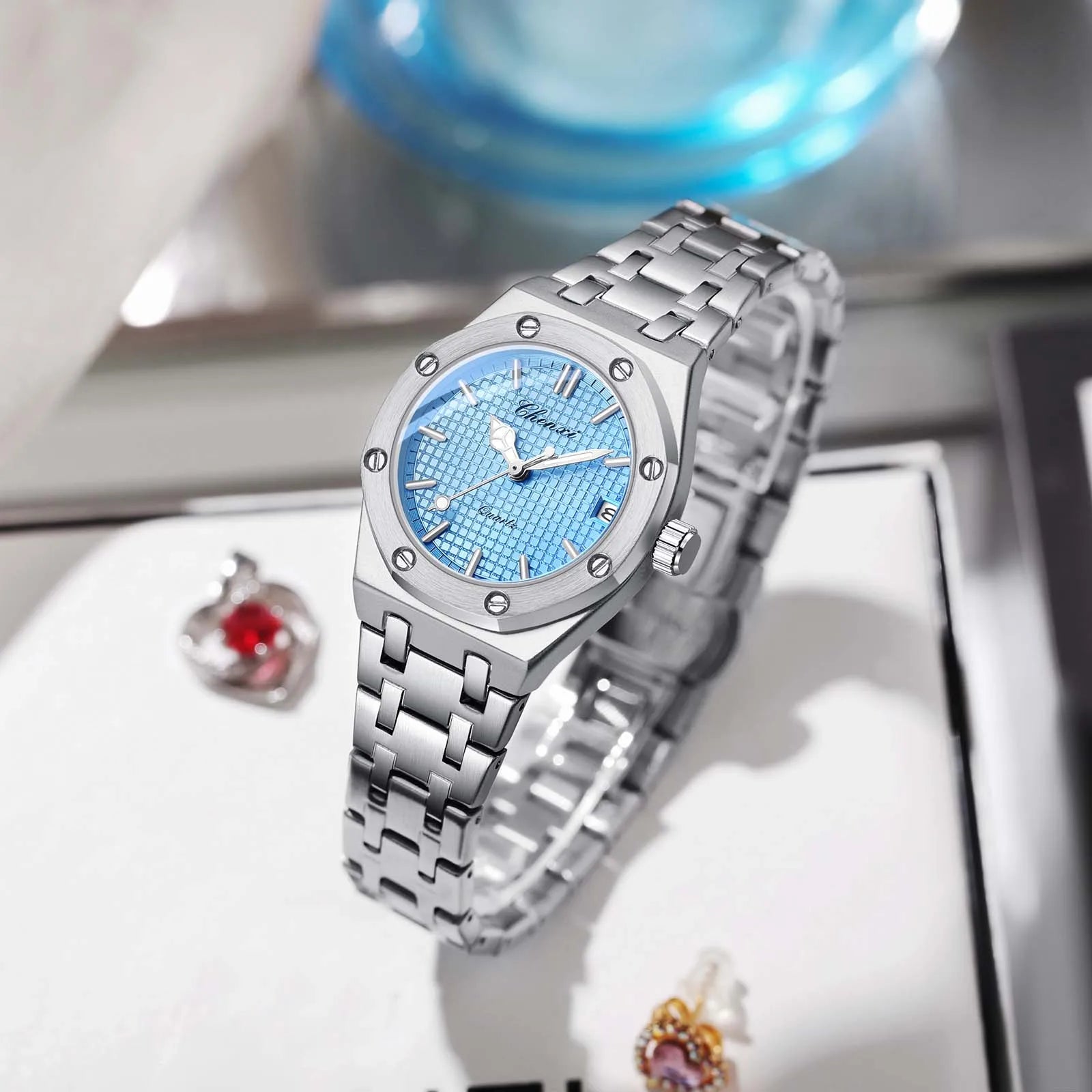 CHENXI  Fashionable Classic Wristwatch Waterproof Luminous Calendar Quartz Stainless Steel Watches for Woman Relojes Para Damas