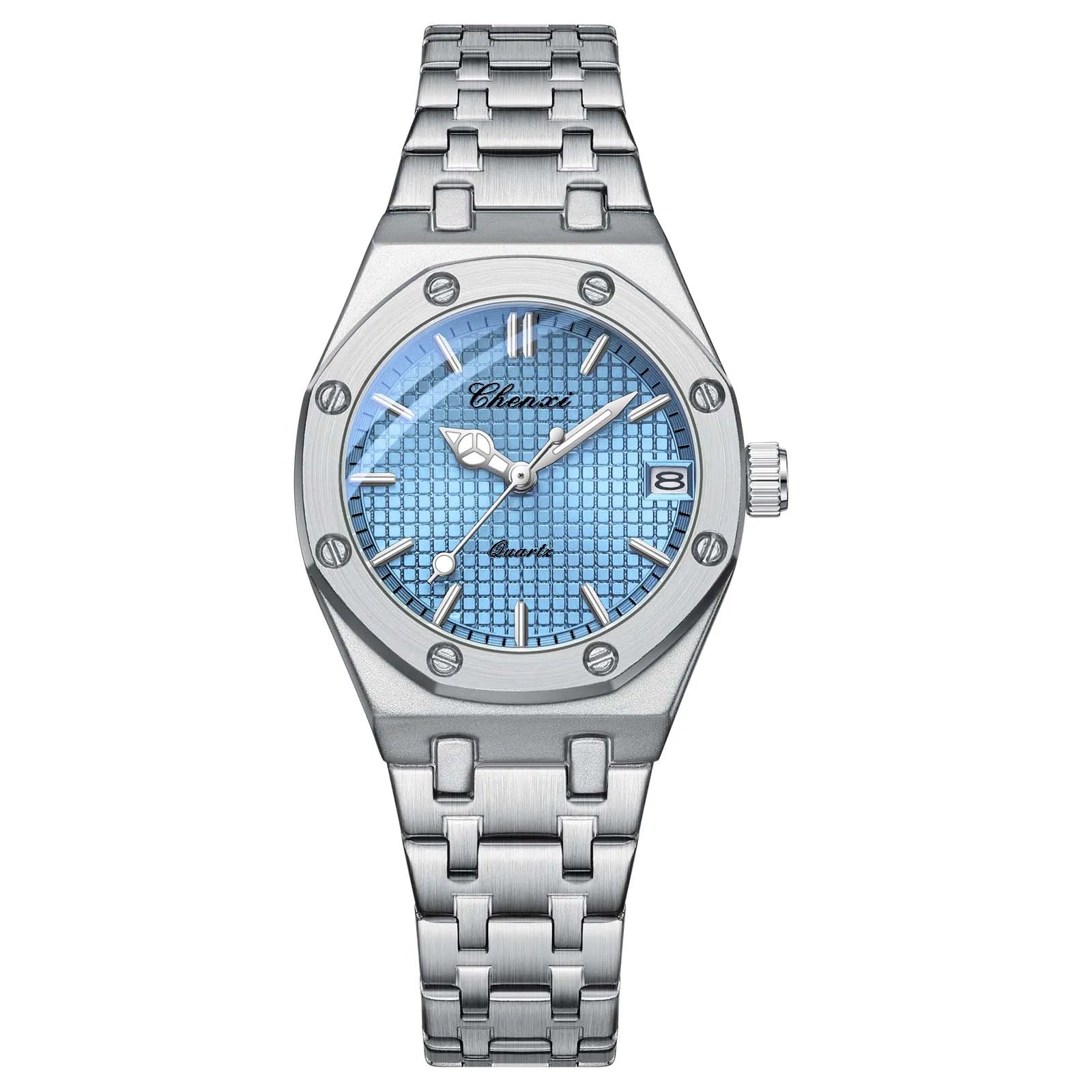 CHENXI  Fashionable Classic Wristwatch Waterproof Luminous Calendar Quartz Stainless Steel Watches for Woman Relojes Para Damas